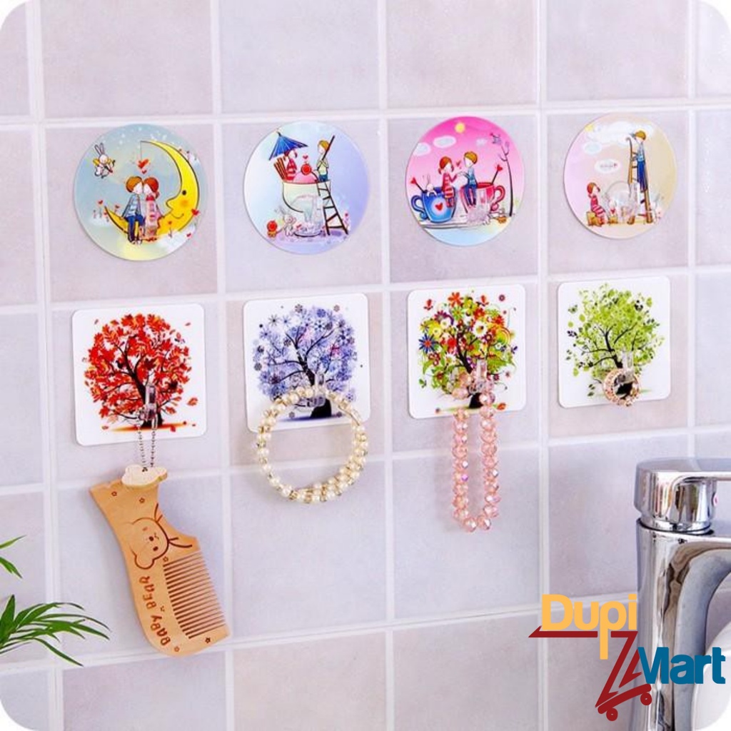 Móc dán tường 3d siêu dính chịu lực tốt đa năng tiện lợi - móc treo dán tường họa tiết 3d đẹp mắt