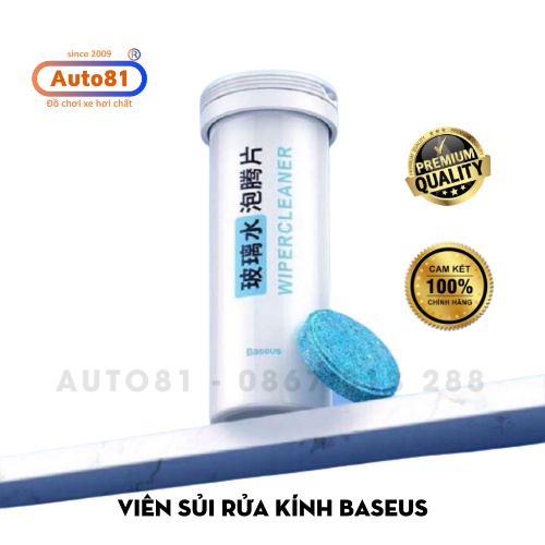Nước rửa kính ô tô, viên sủi rửa kính ô tô Baseus chính hãng 12v tiết kiệm chi phí, gọn nhẹ tiện lợi