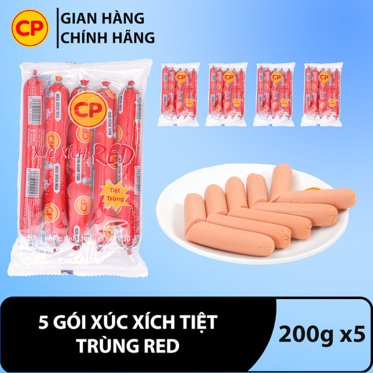 [Giao hàng toàn quốc] CP 5 Gói Xúc Xích Tiệt Trùng