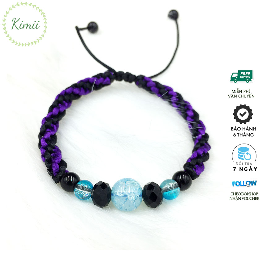 Vòng tay dây tim may mắn đính đá V109, Vòng tay phong thủy, Vòng tay handmade