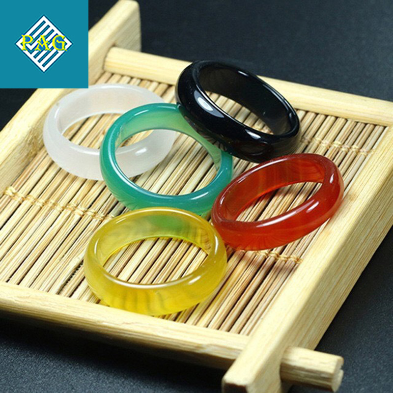 Nhẫn phong thuỷ đá mã não nhiều màu sắc- tặng hộp sang trọng