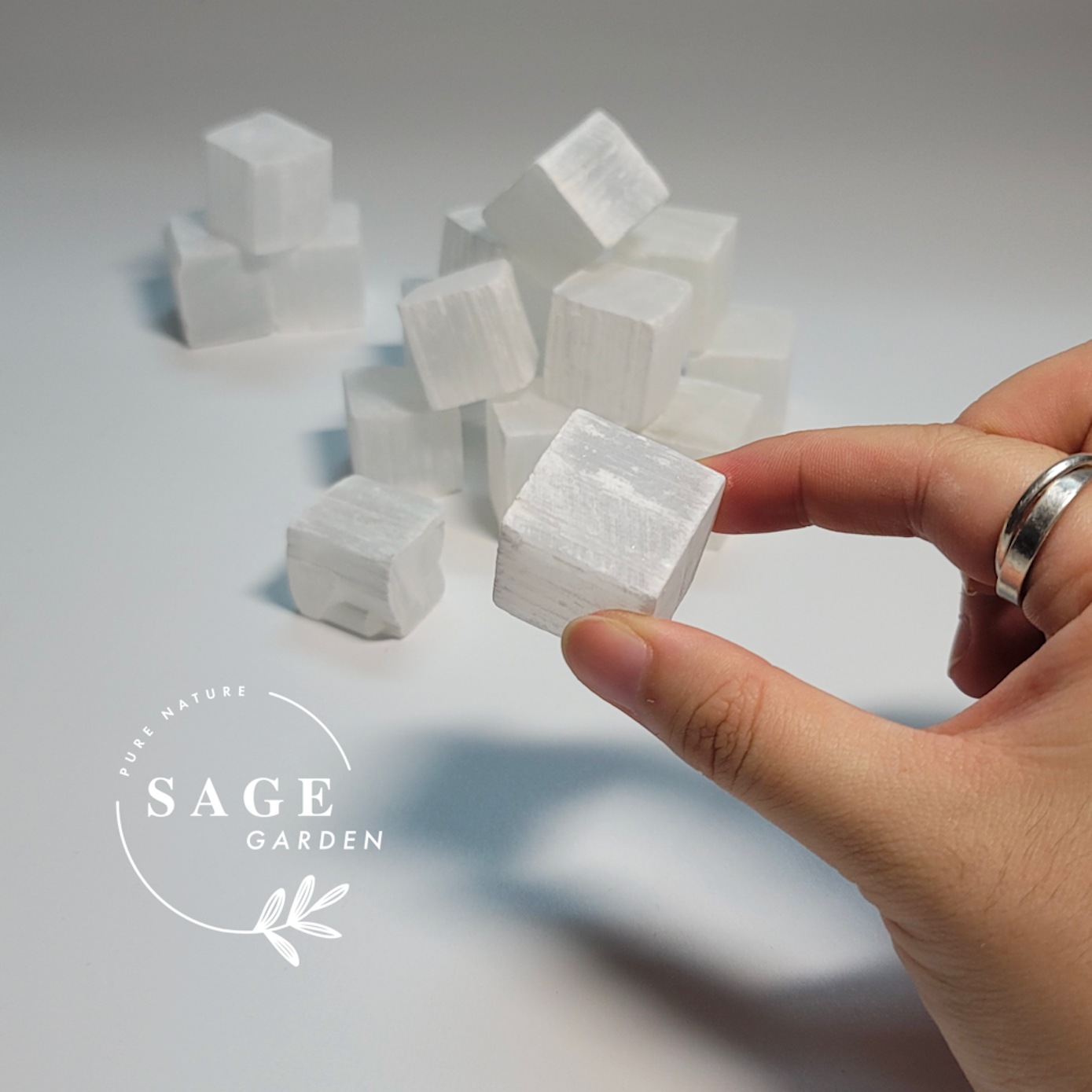 Đá selenite vuông_healing, thanh tẩy năng lượng_sage garden