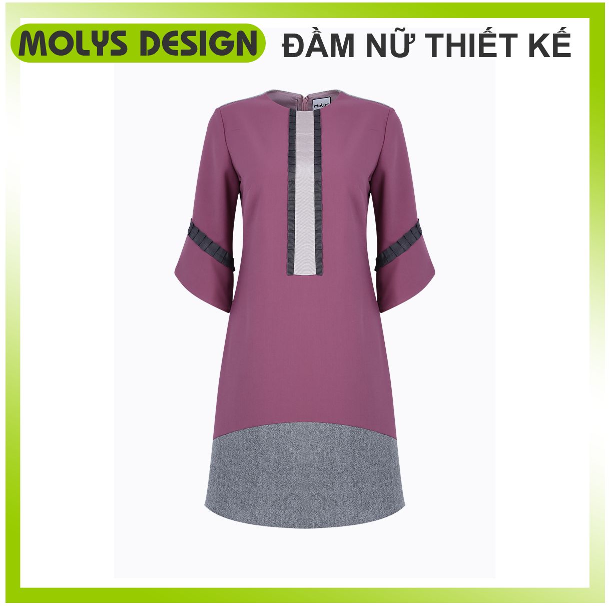 Đầm nữ dự tiệc thiết kế phối màu ruybang cách điệu MOLYS M1968
