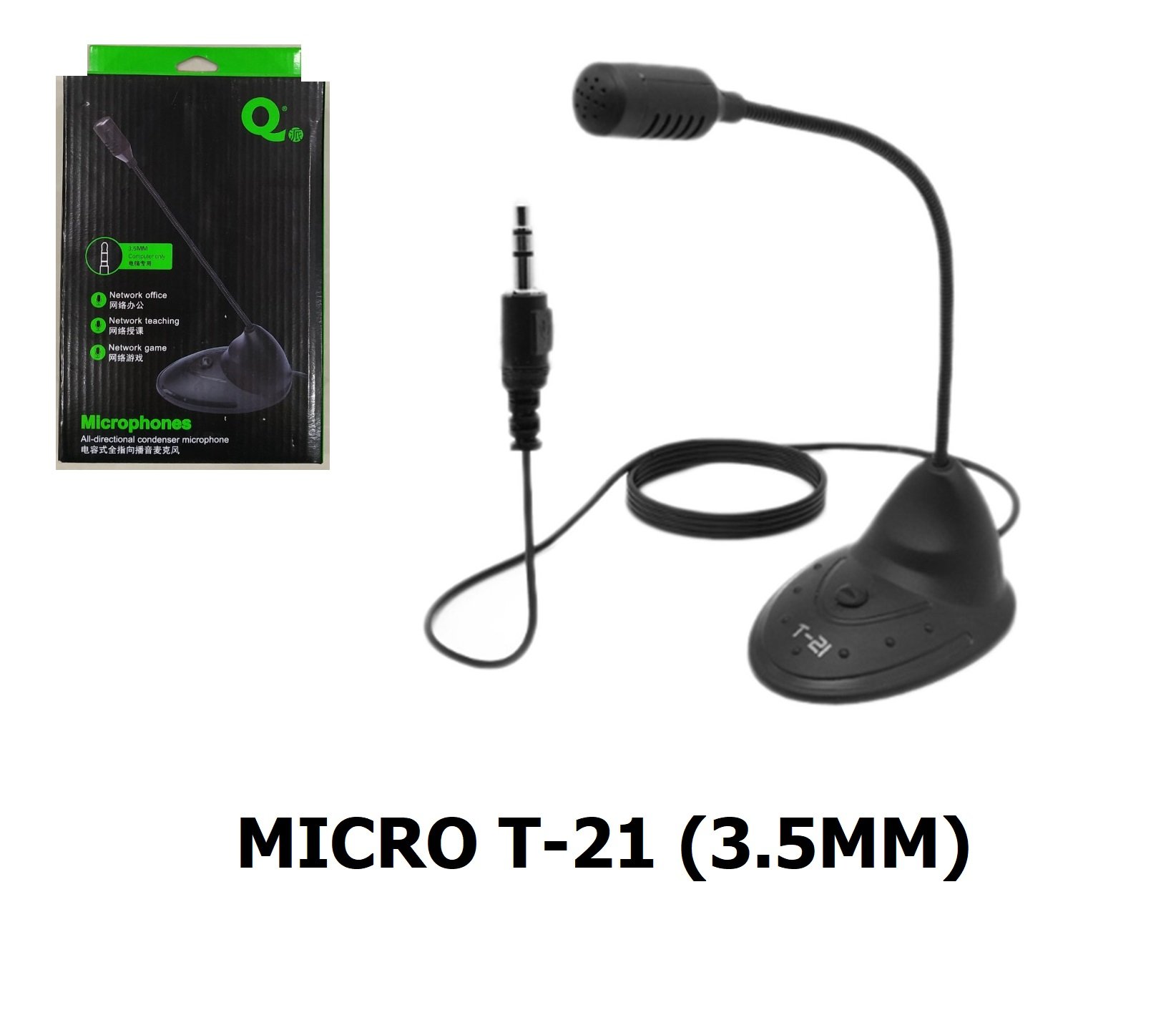 Mic chat voice, micro thu âm vi tính, micro có chân để bàn T-21