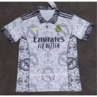 Người hâm mộ * 2324 New Real Madrid Dragon Pattern Edition Chất lượng cao bóng đá thể thao giản dị áo sơ mi * Cổ S-2XL