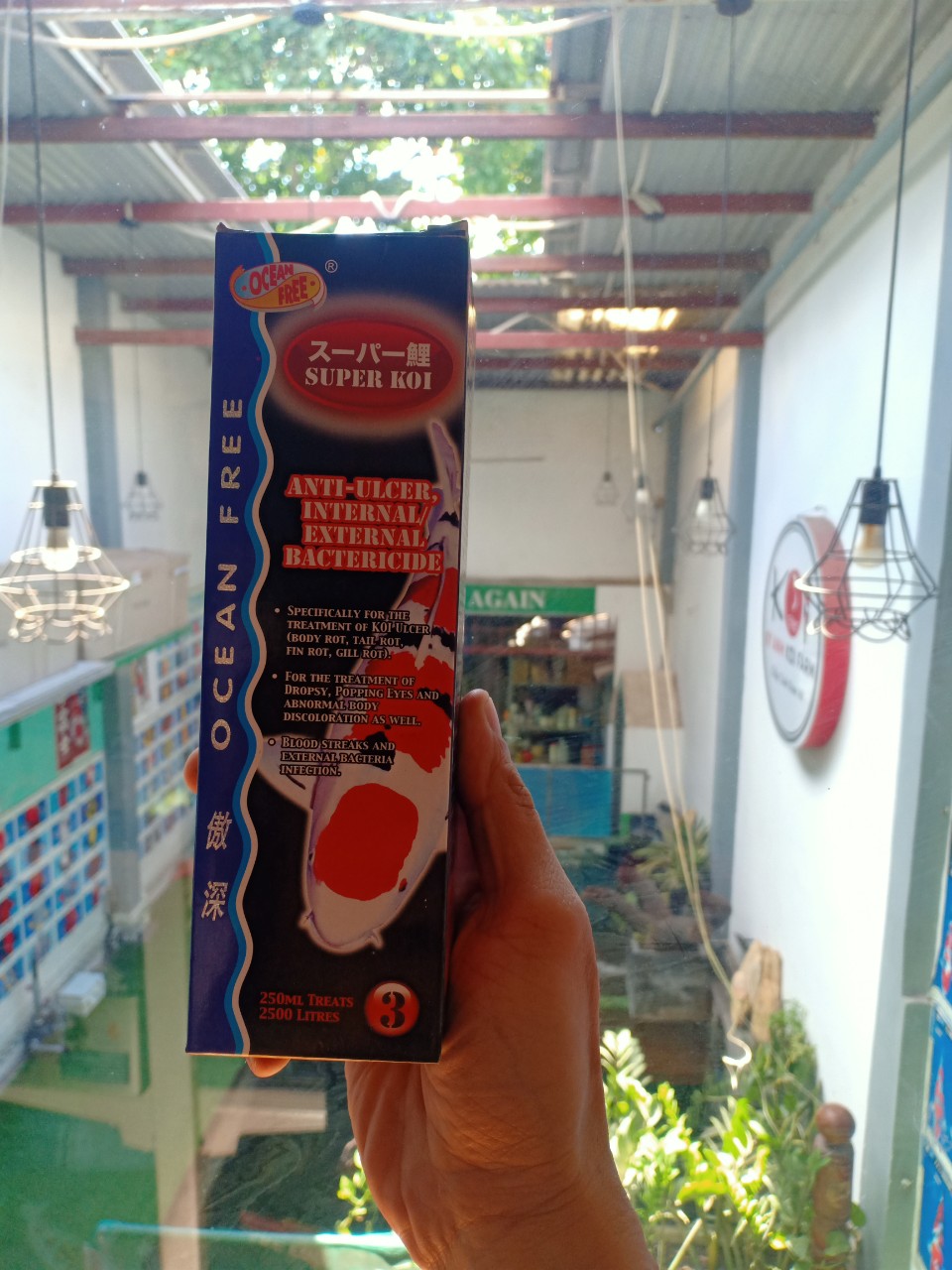 Thuốc trị lở loét, sình bụng, mục đuôi trên cá | ocean free super koi 3 | thuốc chuyên dùng trị ký sinh trùng cho cá koi | kyanhkoifarm