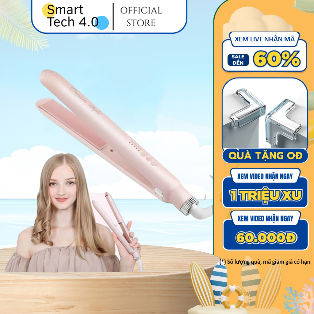 Máy Làm Tóc Đa Năng 3 In 1 Dream Style - Máy Uốn Tóc, Ép Tóc, Duỗi Tóc Siêu Tiện Lợi, Tạo Kiểu Chuẩn Salon - 5 Chế Độ Phù Hợp Với Mọi Chất Tóc, Giữ Nếp Lâu, Không Làm Hỏng Tóc, Chế Độ Tự Ngắt Khi Quá Nhiệt