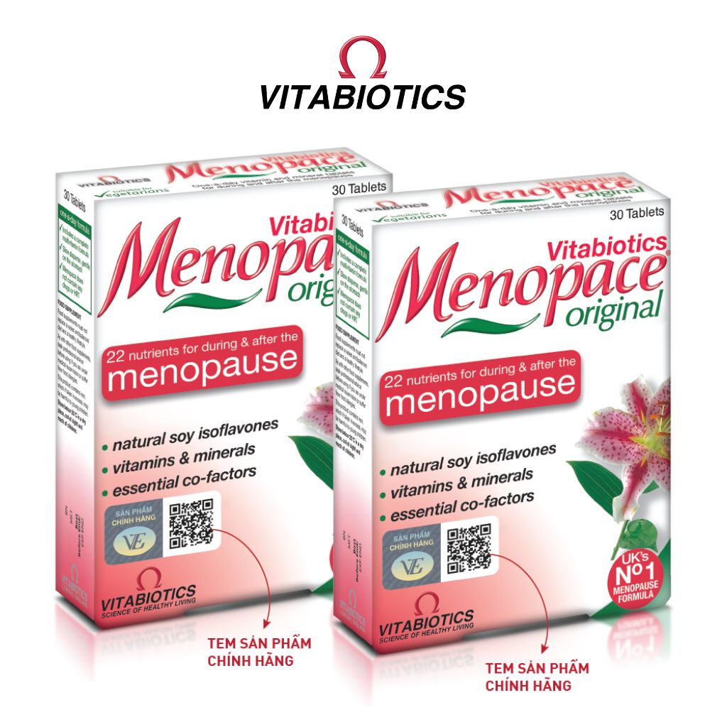 Combo 2 Hộp Viên Uống Hỗ Trợ Cân Bằng Nội Tiết Tố Nữ Vitabiotics MENOPACE