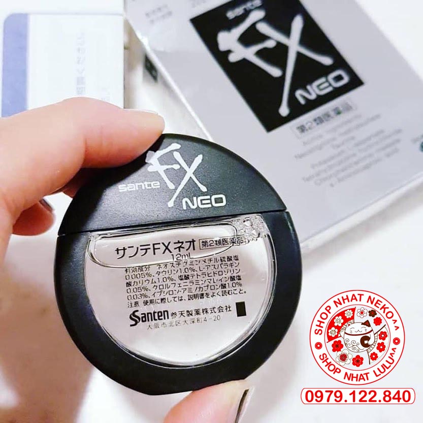 Dung Dịch NHỎ MẮT Sante Fx Neo 12ml dành cho mắt cận thị, phục hồi thị lực mỏi mắt Nhật bản