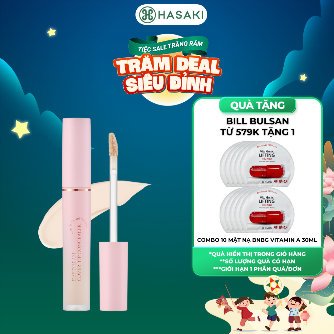 [MUA LÀ CÓ QUÀ] Che Khuyết Điểm Aperire Mỏng Nhẹ Lâu Trôi Daydream Cover Tip Concealer Hasaki Sản Phẩm Chính Hãng