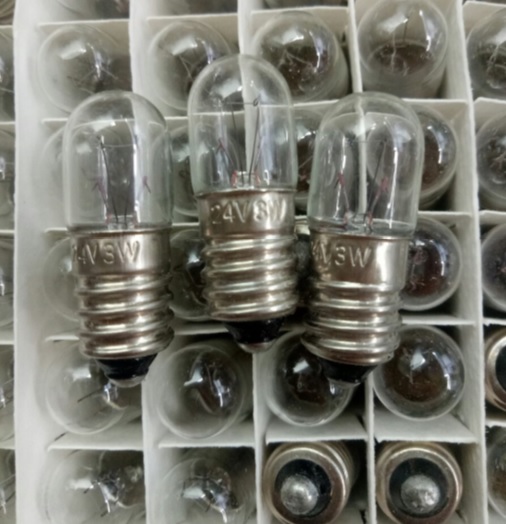 Bóng đèn sợi đốt đuôi xoáy e10 24v 3w t10x28