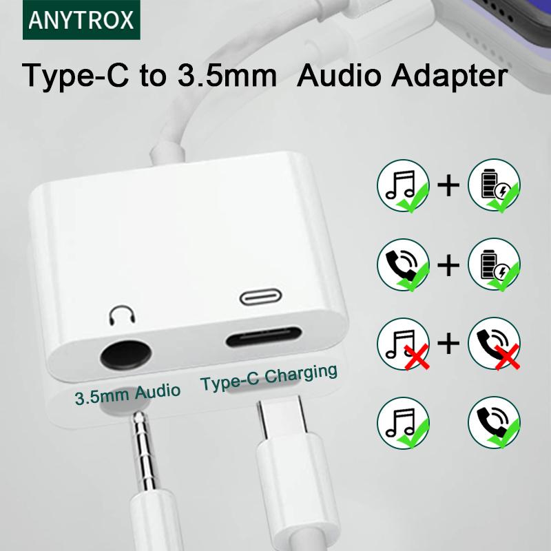 ANYTROX type c to 3.5mm / jack chuyển đổi tai nghe/Bộ chia giắc cắm tai nghe USB-C sang Dây cáp / Dongle tai nghe loại C sang Aux Audio / Trrs Tương thích với Samsung Galaxy S22 S21 S20 S10 S9 Plus / Ultra, Note 10/ iPad Pro