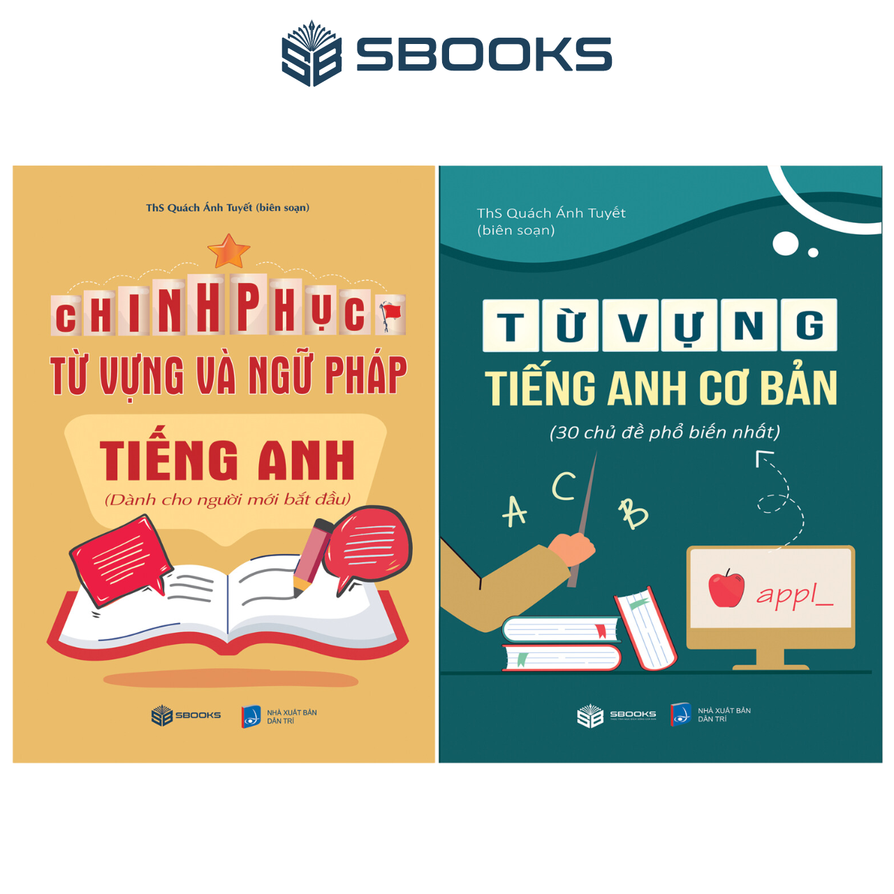 Sách - combo 2 cuốn : chinh phục từ vựng và ngữ pháp tiếng anh + từng vựng tiếng anh cơ bản - sbooks