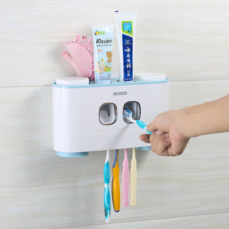 Bộ nhả kem đánh răng cao cấp tự động ECOCO - tặng kèm 4 cốc