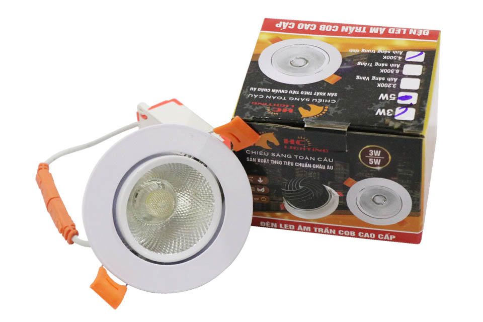 Đèn Spotlight COB âm trần 3w, 5w, 12w, 20w Bảo Hành 2 năm - Đèn Led Âm Trần Siêu Sáng COB HC LIGHTING