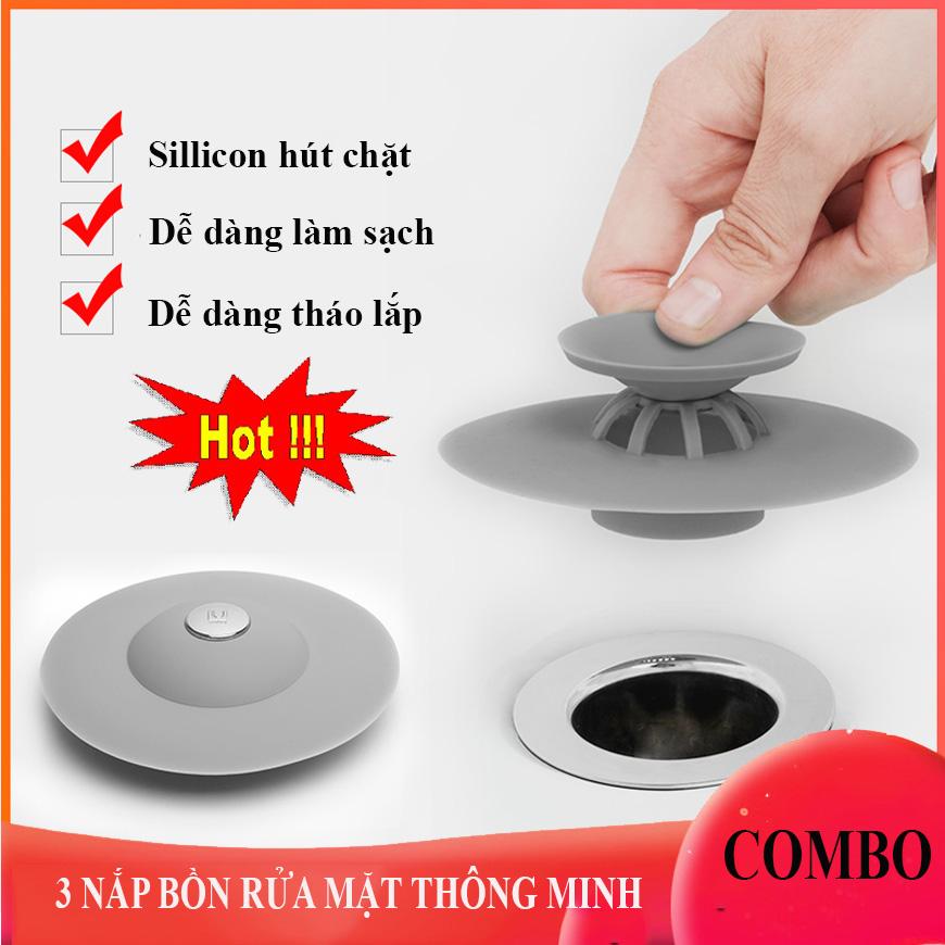 Combo 3 Nắp chặn bồn nước thông minh, Phụ kiện nhà vệ sinh giá rẻ, Ngăn Chặn Mùi Hôi Hiệu Quả, Tiết kiệm không gian, Dễ dàng tháo lắp, Phù hợp với mọi Gia Đình