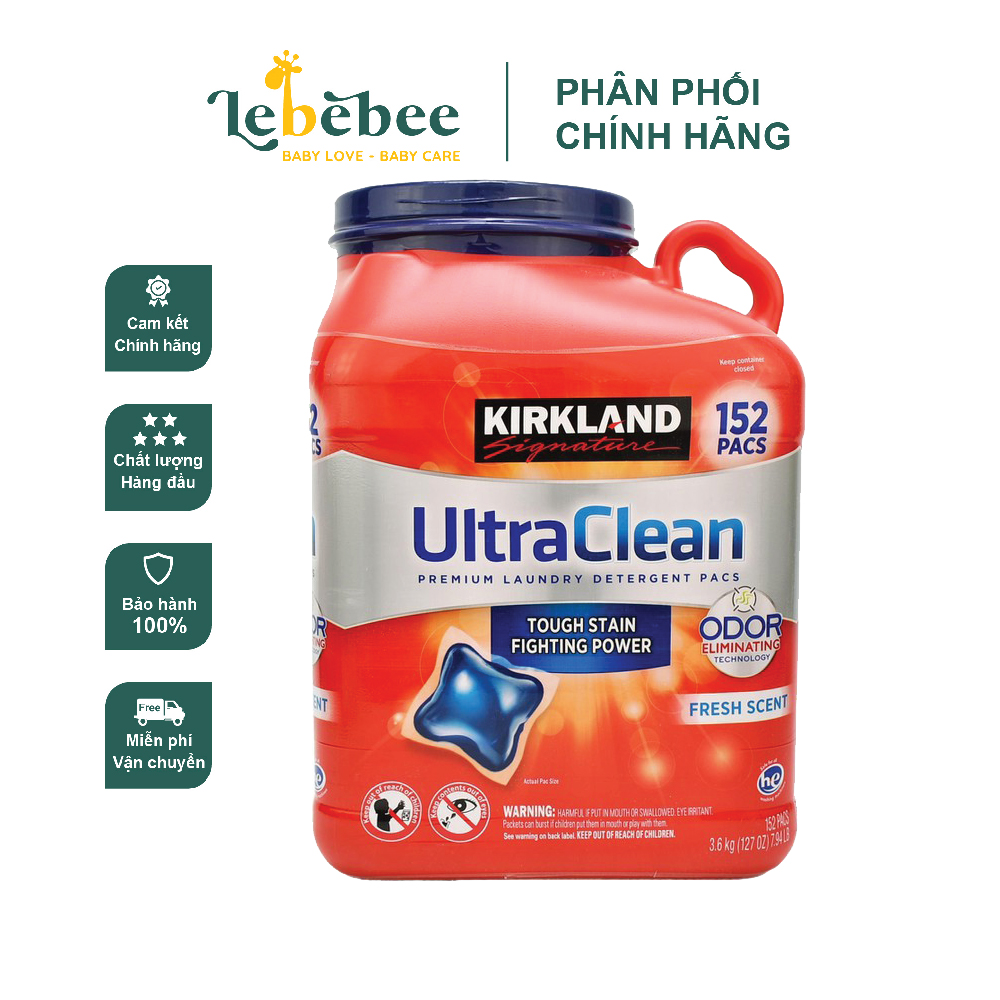 Viên Giặt Kirkland Ultra Clean 152 Viên Của Mỹ