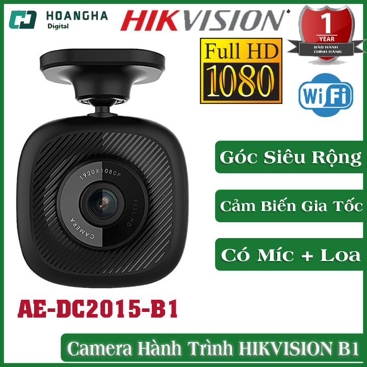Camera hành trình hikvision ae-dc2015-b1 chuẩn full hd góc siêu rộng , tích hợp loa và mic , xem trực tiếp trên điện thoại , camera hành trình oto xe máy chính hãng giá rẻ chống rung siêu nét