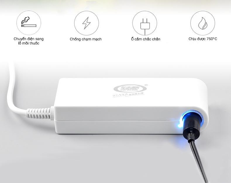 Thiết bị chuyển điện 220V ra 12V qua chân cắm tẩu (lỗ mồi) ô tô - 120W 10A