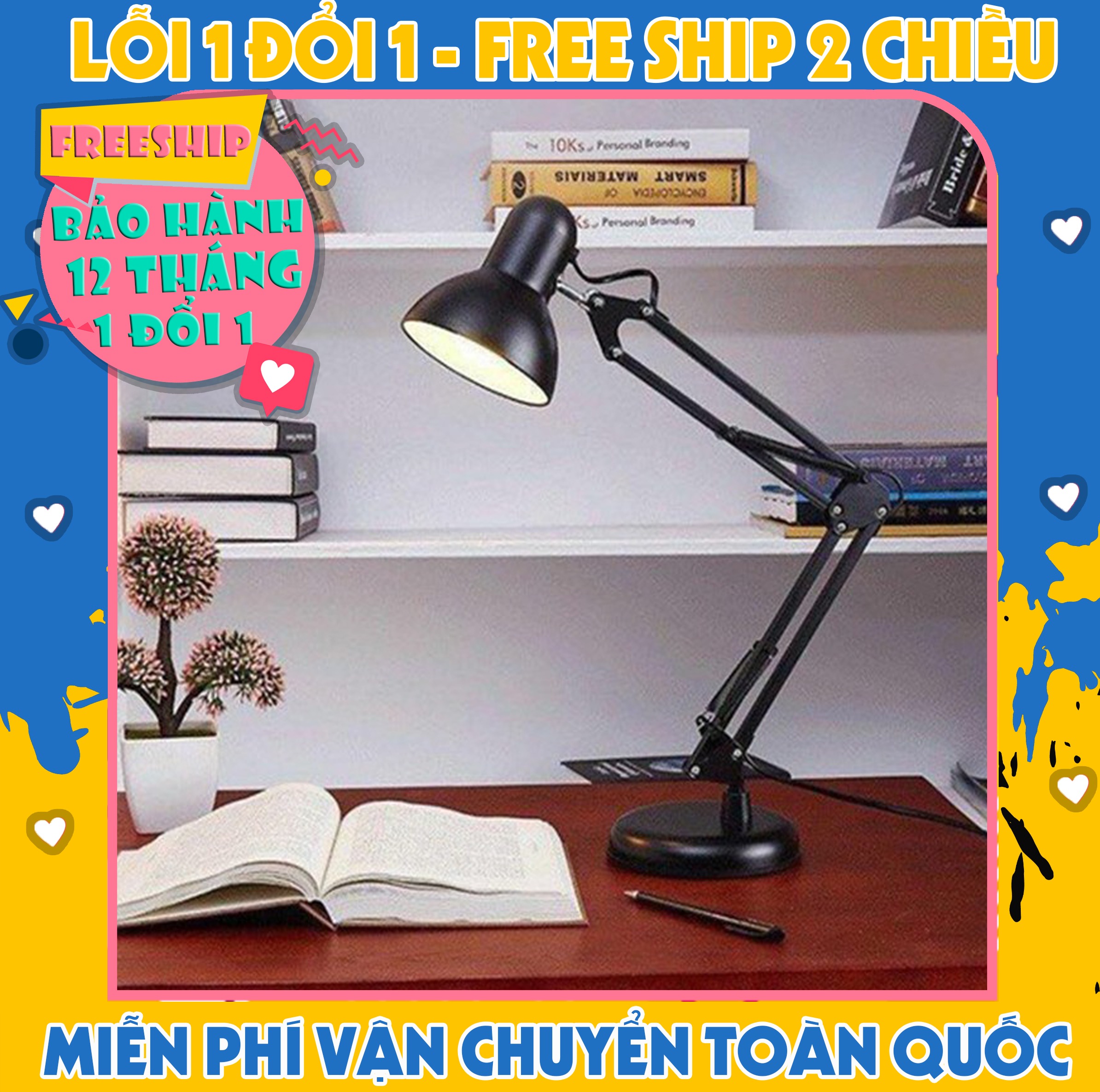 Đèn kẹp bàn, đèn kẹp mặt bàn, đèn học chống cận thị , đèn đọc sách, đèn làm việc để bàn chống chói mắt lóa mắt bảo vệ mắt + tặng chân để bàn, kẹp mặt bàn