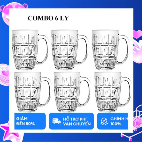   Freeship MAX  Combo 6 Ly Mecal uống bia giả thủy tinh Cao Cấp dùng cho Gia đình hàng quán Nhà hàng Cốc uống nước Beer_Shop Nguyen Kim 