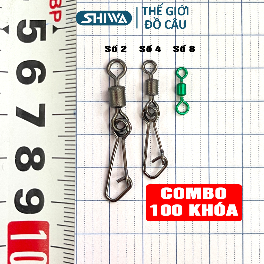 Khóa Link Câu Cá, Câu Lure Cao Cấp - Khóa Link Câu Lure Cao Cấp Chất Liệu Thép Không Gỉ, Ma Ní Câu Cá 2 Vòng Chống Xoắn, Khóa Link Hình Số 8 PHỤ KIỆN ĐỒ CÂU SHIWA