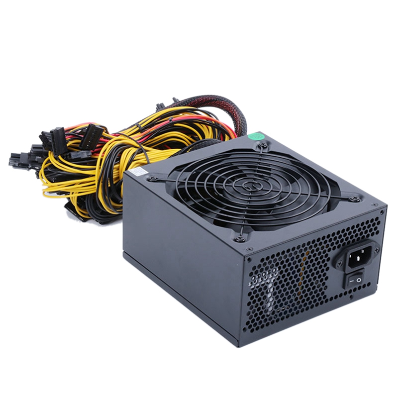 [COD] 2400W PC Cung Cấp Điện cho Bitcoin Khai Thác Mỏ, ATX ETH Khai Thác Máy Hỗ Trợ 8 2600W Max GPU Hiển Thị Thẻ