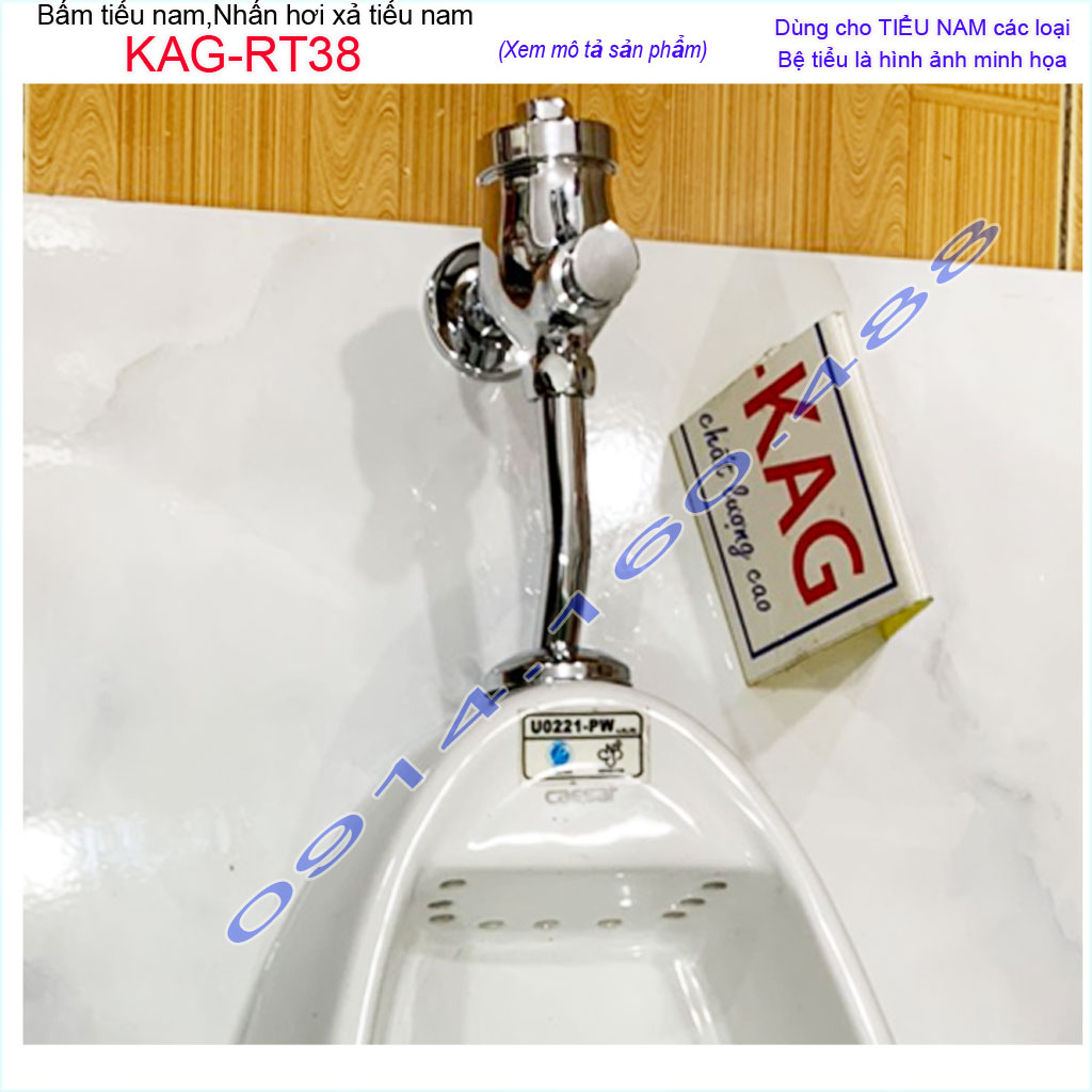[HCM]Bộ xả ấn tay tiểu nam KAG-RT38, van xả nhấn hơi bệ tiểu nam xả nước mạnh dễ sử dụng thân to thiết kế đẹp