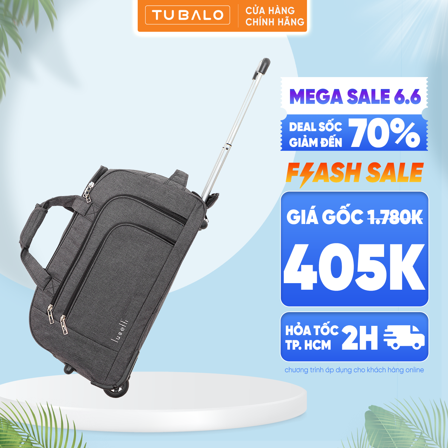 Túi kéo tubalo du lịch chống thấm nước cao cấp lusetti lst-9065