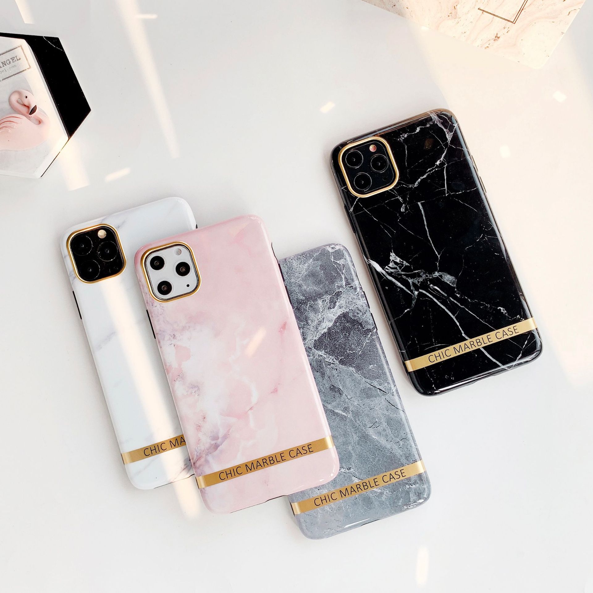 Ốp lưng iphone Chic Marble nhựa dẻo bảo vệ điện thoại Xsmax/ ip11/11pro/11promax/ip12/12pro/12promax