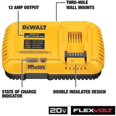 Đế sạc siêu nhanh có quạt tản nhiệt 12a dewalt dcb117-kr - chính hãng
