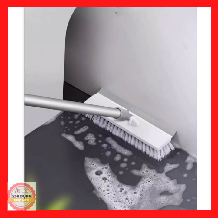 Cây chà sàn nhà tắm,cây chổi chà sàn vệ sinh 2 in 1,vừa chà sàn nhà vừa lau được kính,cán dài 115cm