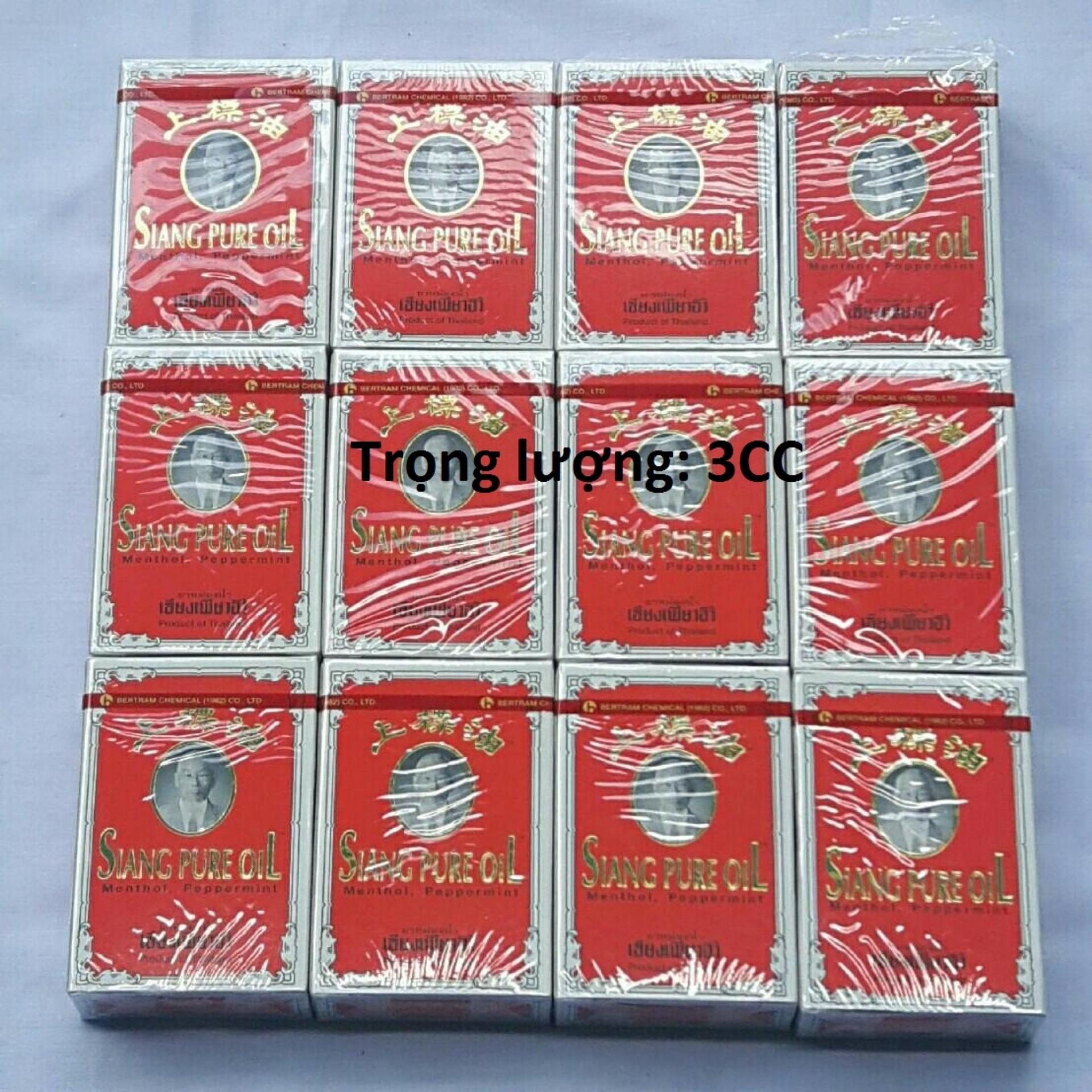 [HCM] Combo 12 Dầu Thái lan Siang Pure Oil 0.5ml chữ màu vàng  Thái Lan