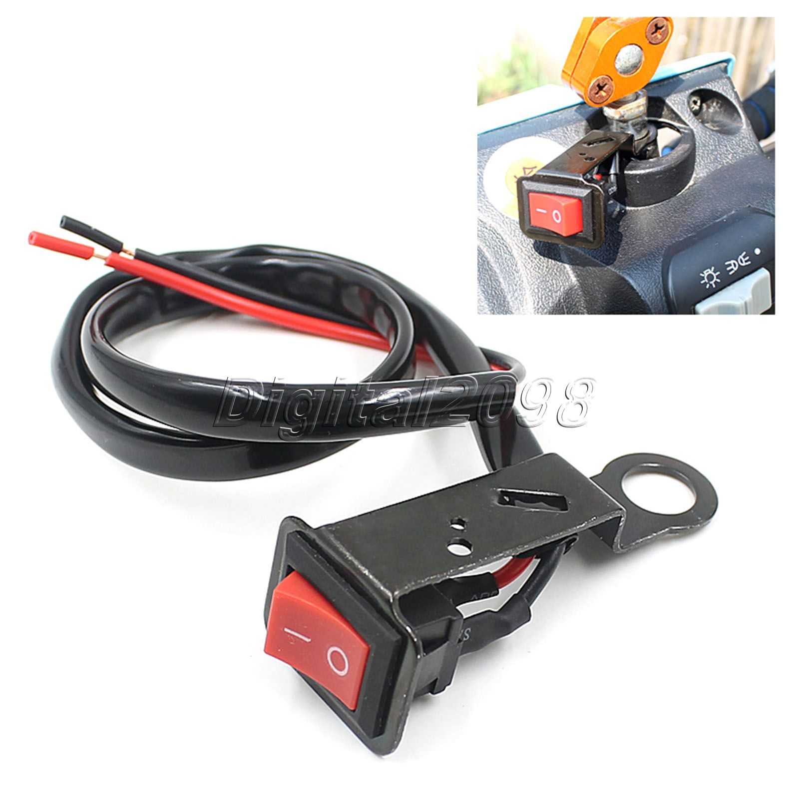 Công tắc đèn trợ sáng có pát lắp chân gương 10mm