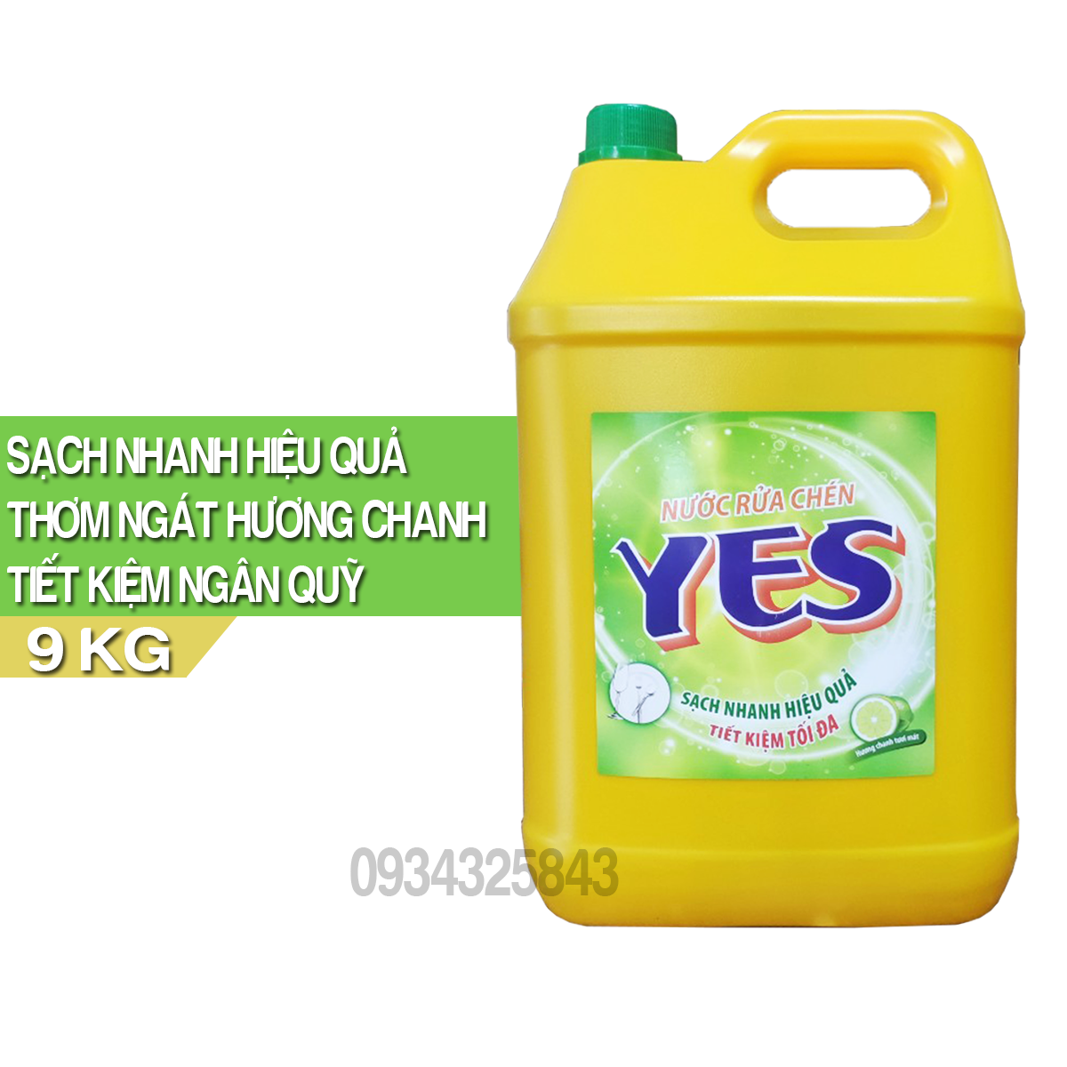 Nước rửa chén Yes 9kg hương chanh - sản phẩm của Lixco