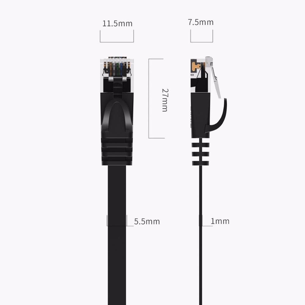 Cáp mạng 30m dẹp cao cấp cat6 đúc 2 đầu orico pug-c6b-300-bk