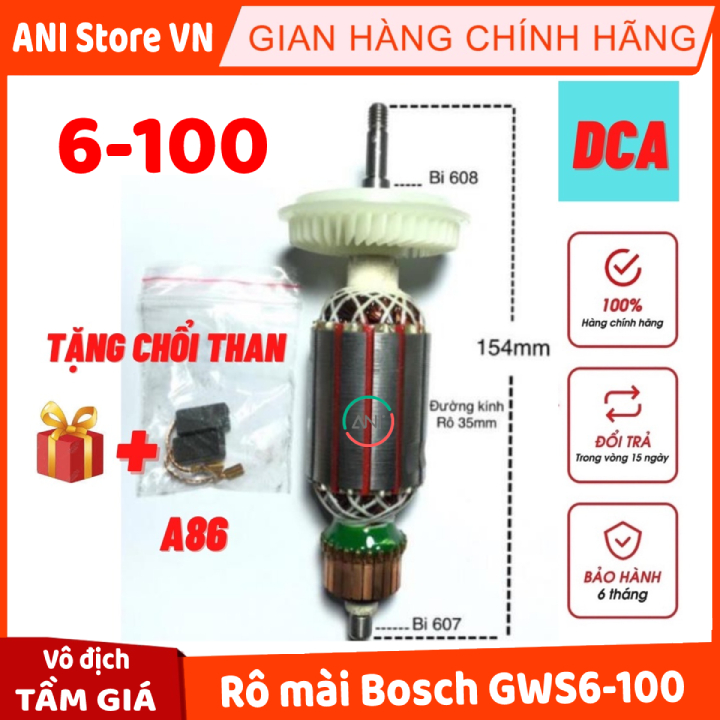 Roto Máy Mài Bosch 6-100 Chính Hãng - Ruột máy mài Bosch GWS 6-100 GWS 060 GWS 6-125  - Rô mài Bosch