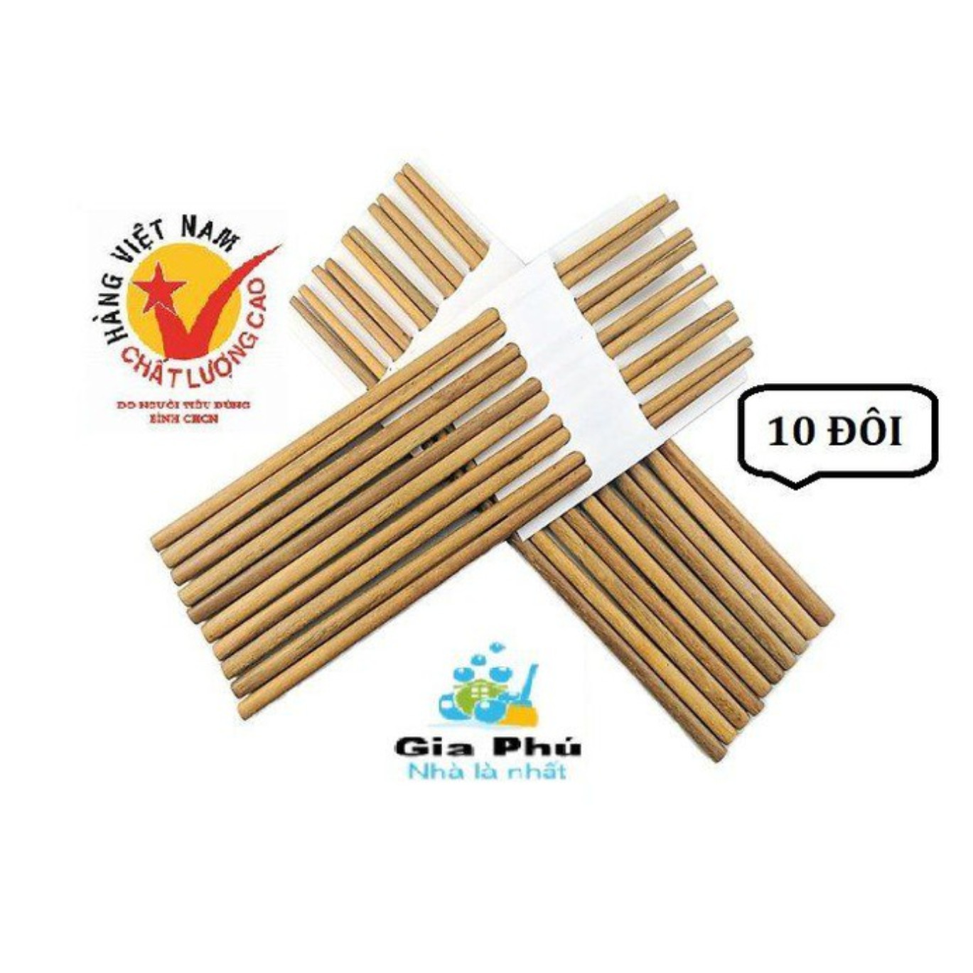 Bộ 10 đôi đũa gỗ cao cấp