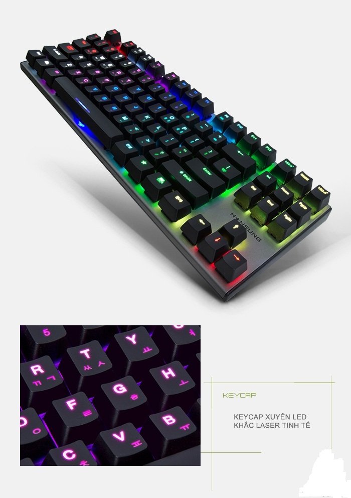 Bàn phím cơ Hansung Gtune MKL11 Kailh red switch