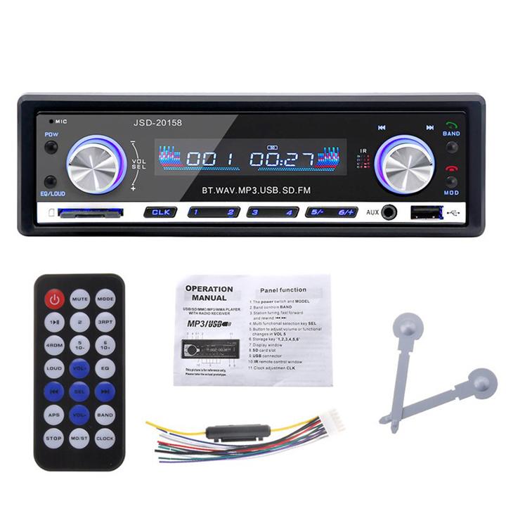Đầu nghe nhạc MP3 cho Ô tô hỗ trợ Bluetooth kiêm Đài FM  JSD-20158