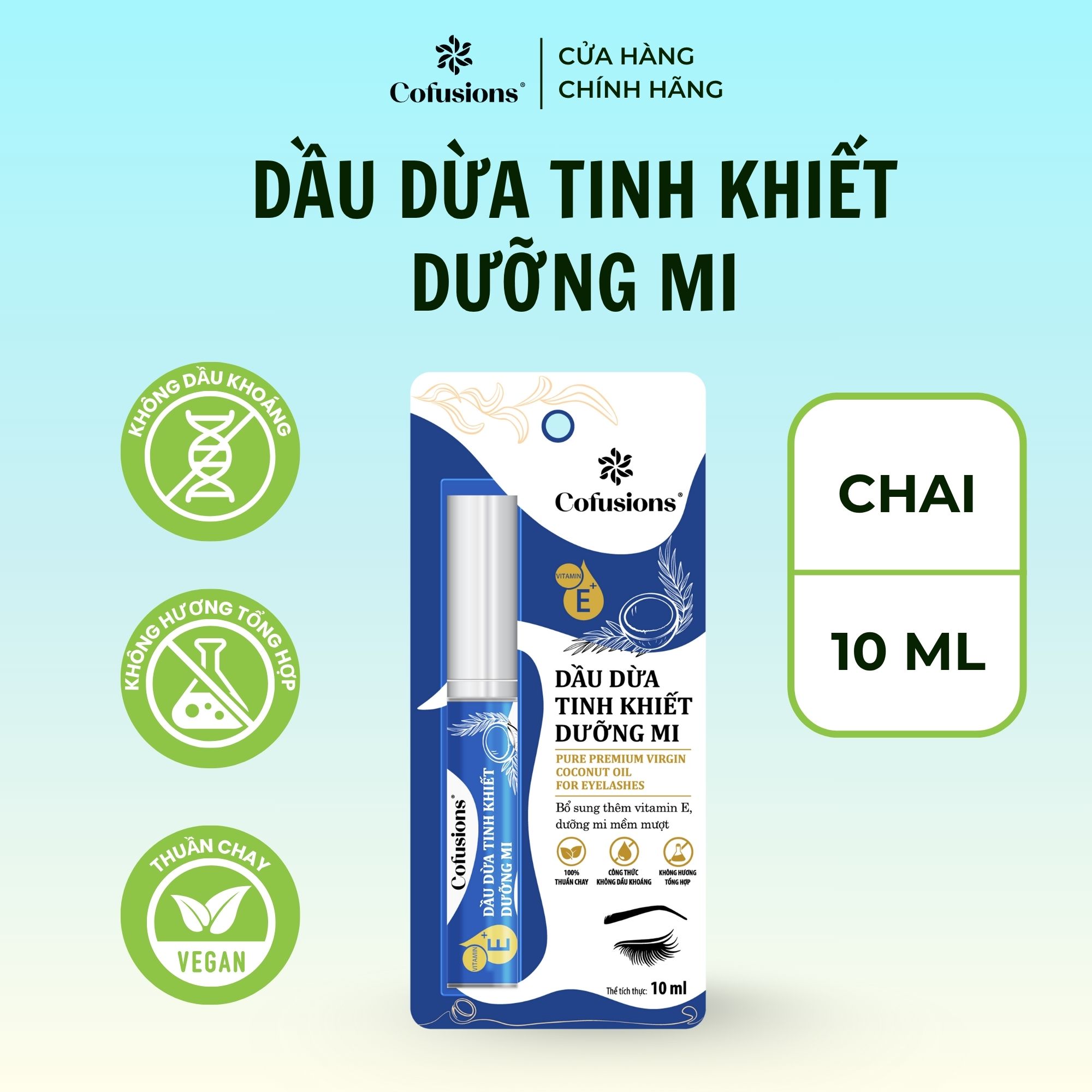 Dầu dừa Tinh Khiết Vietcoco dưỡng mi 10ml