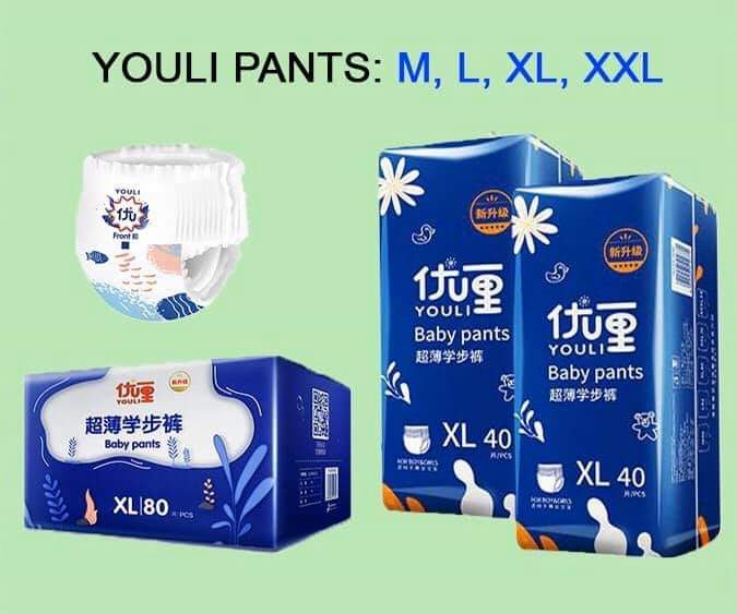 [HCM]Tã quần YOULI XANH đủ size M88/L84/XL80/XXL72/XXXL68