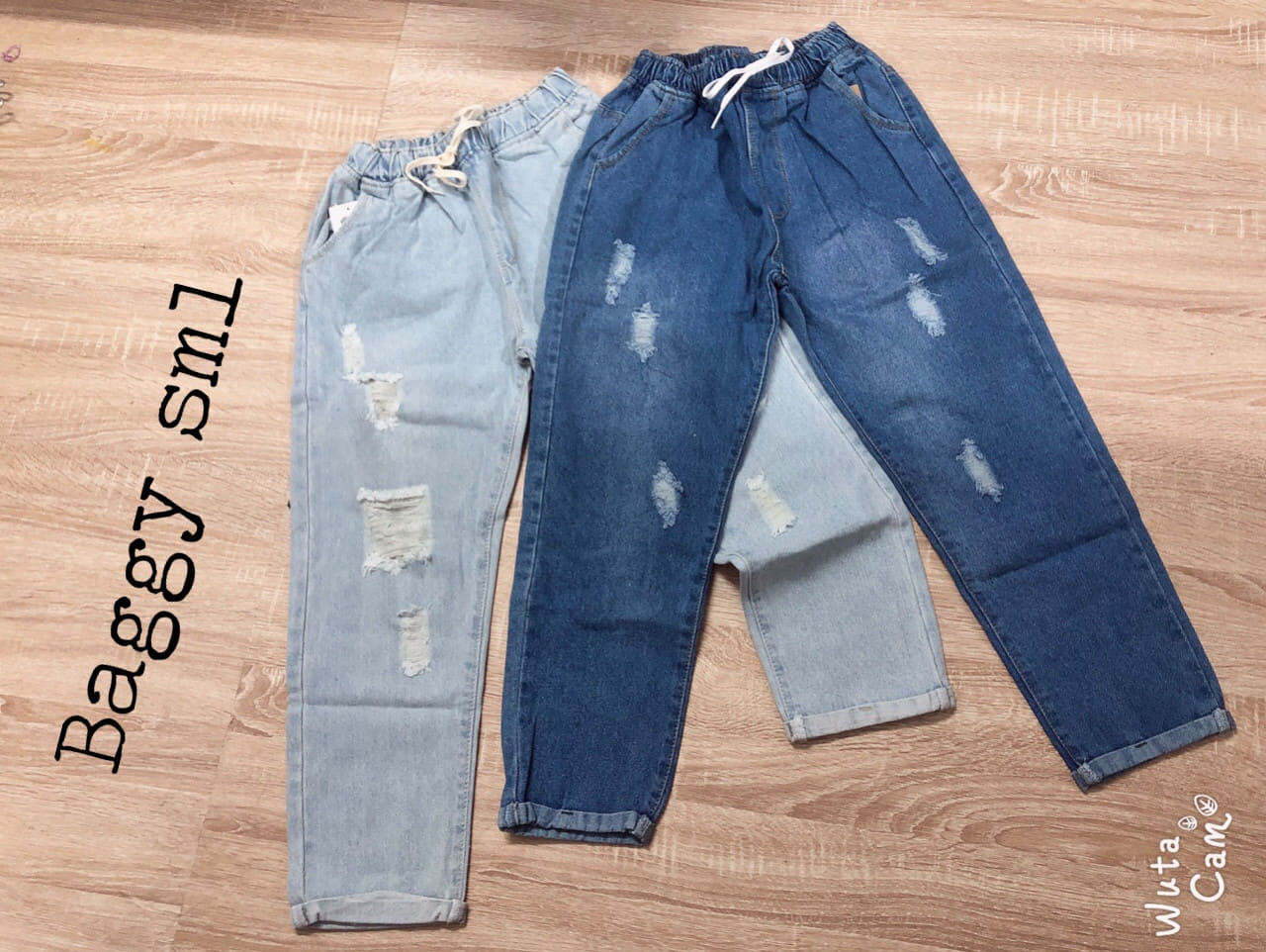 [HCM]QUẦN BAGGY JEAN LƯNG THUN BẺ LAI RÁCH SHOP PHƯƠNG CHÂU