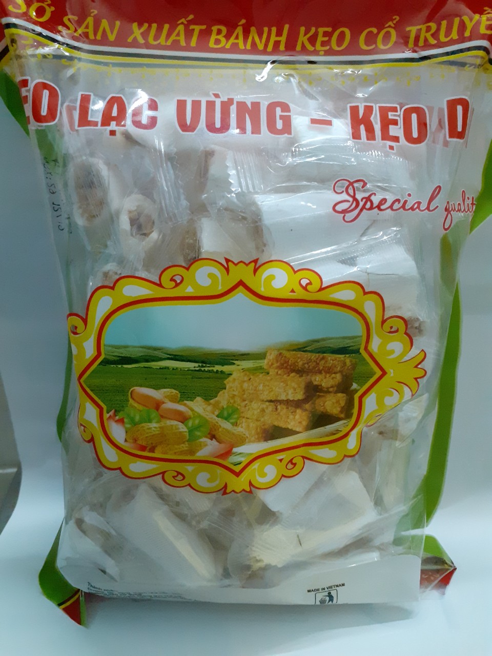 KẸO DỒI LẠC VỪNG 450G/kẸO KÉO TUỔI THƠ HIỆU TRỌNG CHIẾN