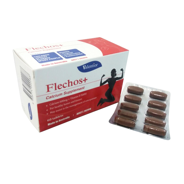 Thực phẩm bổ sung canxi và vitamin d flechos+