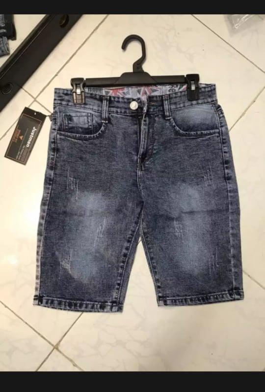 Quần short jean nam đen- trơn vải jean co dãn thoải mái thời trang đơn giản THUYDIEUSHOP97 d15