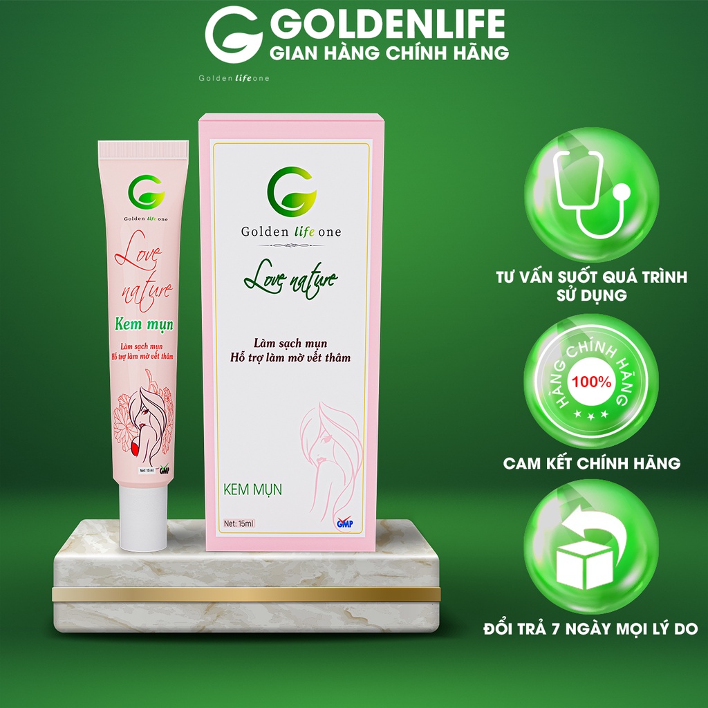 Kem mụn Love Nature GOLDEN LIFE ONE 15G giảm mụn ẩn, mụn bọc, mụn đầu đen và vết thâm mụn giúp da nhanh lành