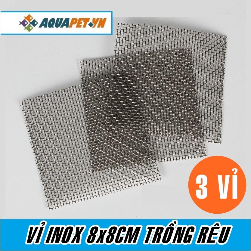 3 vỉ INOX 304 không rỉ 8x8cm trồng rêu