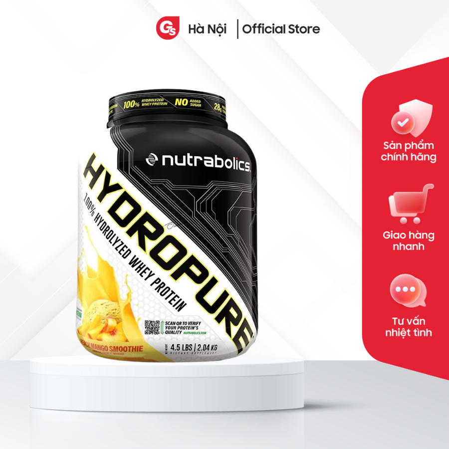 Sữa tăng cơ cao cấp Nutrabolics Hydropure whey protein thủy phân 2kg (58 servings) nhập khẩu Canada - Gymstore