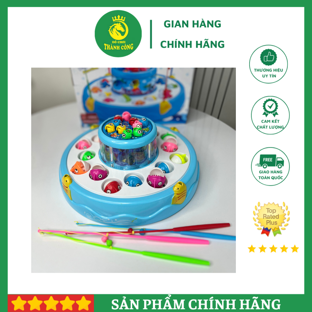 Hộp đồ chơi câu cá 2 tầng phát đèn đại dương 4 cần - đồ chơi thành công